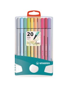 Pennarelli Stabilo Pen 68 PastelParade - tratto 1 mm - conf. 20 colori assortiti BE6820-0311