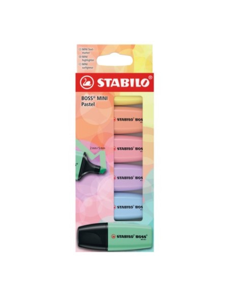 Evidenziatori Stabilo Boss® Mini Pastel - conf. 6 colori assortiti 07/6-2-01