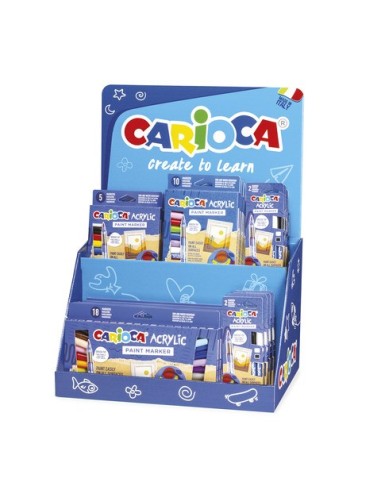 Espositore 32 confezioni marcatori acrilici Carioca Acrylic Paint Marker assortiti - 54220/M