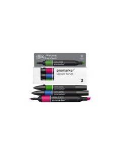 Pennarelli Winsor&Newton Promarker doppia punta fine-larga - conf. 3 toni vibranti - verde