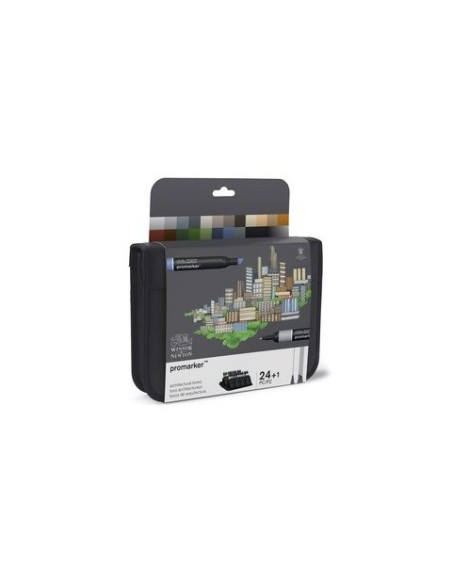 Pennarelli Winsor&Newton Promarker doppia punta fine-larga - conf. 24 pz colori assortiti - 0290163