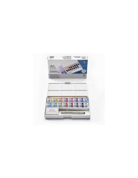 Acquerelli Winsor&Newton Cotman Sketchers Deluxe - conf. 16 mezzi godet colori assortiti - 0390060