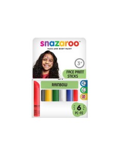 Stick trucchi per il viso Snazaroo arcobaleno - conf. 6 pz colori assortiti 1160635