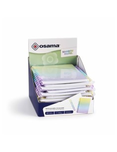 Espositore 12 blocchi note spiralati Osama Rainbow Pastel 120 ff 80 g/m² formato A5 - OW 84045221