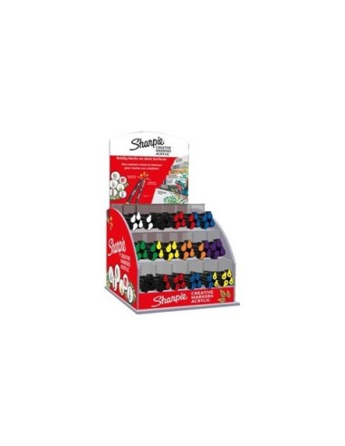 Espositore 72 marcatori acrilici Sharpie Acrylic Marker di cui 48 punta tonda + 24 punta a pennello - assortiti 2218421