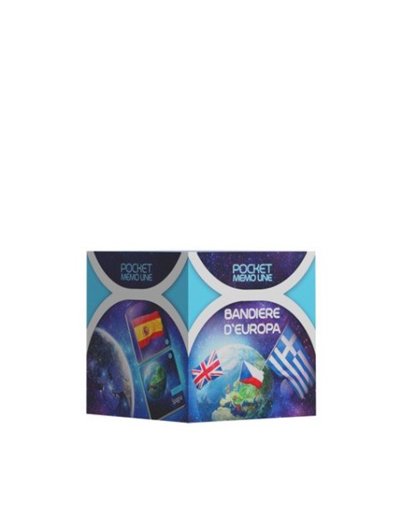 Gioco da tavolo tascabile Cranio Creations Pocket Memo Line - Bandiere d’Europa età 5+ da 2 a 4 giocatori -