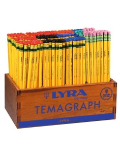 Espositore in legno da 288 matite grafite Lyra Temagraph gradazioni assortite - L1147001