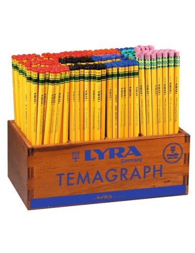 Espositore in legno da 288 matite grafite Lyra Temagraph gradazioni assortite - L1147001