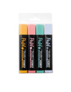 Evidenziatori Tratto Video Pastel conf. 4 pezzi in astuccio appendibile colori pastello assortiti - F835801