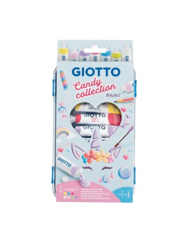 Tempere Giotto Paint Candy Collection 7 tubetti da 12 ml + 1 pennello + 1 matita - colori assortiti - F302300