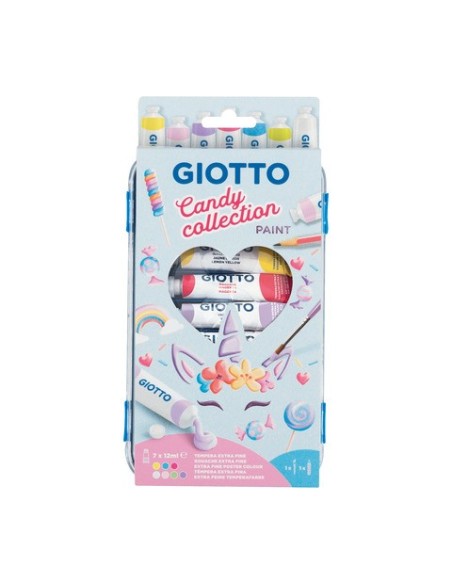 Tempere Giotto Paint Candy Collection 7 tubetti da 12 ml + 1 pennello + 1 matita - colori assortiti - F302300