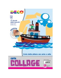 Album carta rasata adesiva Deco 35x50 cm - 20 fogli - colori assortiti 700/20