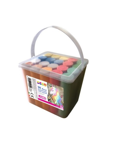 Gessetti da pavimento Deco in secchiello da 20 colori assortiti 12059