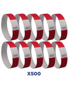 Braccialetti identificativi in Tyvek® Avery resistenti all'acqua - conf. 500 pz - rosso fluo - TYVRD-50