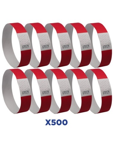 Braccialetti identificativi in Tyvek® Avery resistenti all'acqua - conf. 500 pz - rosso fluo - TYVRD-50
