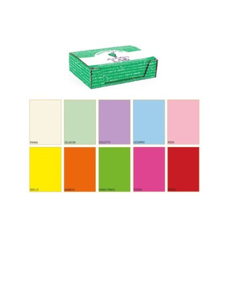 Carta regalo Kartos Glossy 70x100 cm - conf. da 100 fogli in 10 colori assortiti - 18011