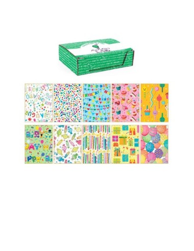 Carta regalo Kartos linea Party 70x100 cm - conf. da 100 fogli in soggetti assortiti - 18340