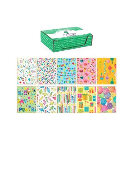Carta regalo Kartos linea Party 70x100 cm - conf. da 100 fogli in soggetti assortiti - 18340