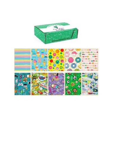 Carta regalo Kartos linea Teenagers 70x100 cm - conf. da 100 fogli in soggetti assortiti - 18341