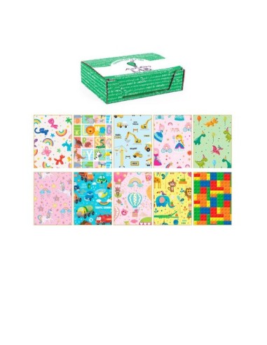 Carta regalo Kartos linea Kids 70x100 cm - conf. da 100 fogli in soggetti assortiti - 18342