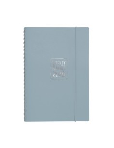 Agenda settimanale Biembi 2026 grigio spiralata con copertina in cuoio rigenerato 15x21 cm - BNZ265C69-G