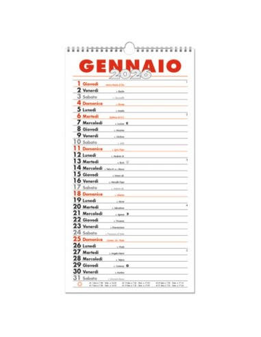 Calendario da muro O.C.L. 23x43