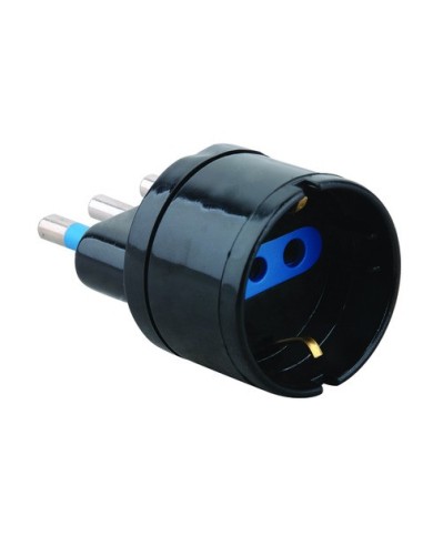 Adattatore di rete spina 2P+T 10A presa schuko MKC nero 492517921