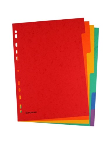 Divisori intercalari A4 Donau in cartoncino 225 g/m² - colori assortiti - conf. 50 x 6 tasti - 330364