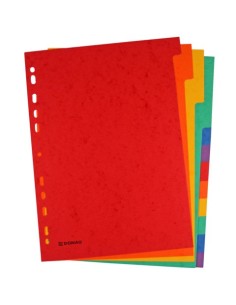 Divisori intercalari A4 Donau in cartoncino 225 g/m² - colori assortiti - conf. 25 x 12 tasti - 330365