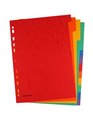 Divisori intercalari A4 Donau in cartoncino 225 g/m² - colori assortiti - conf. 25 x 12 tasti - 330365