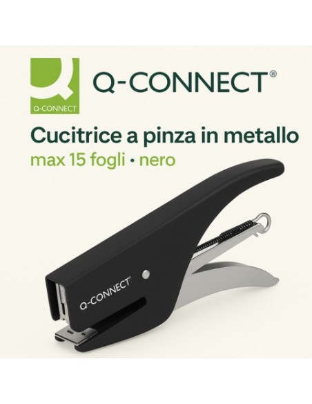 Cucitrice a pinza in metallo Q-Connect max 15 fogli - nero KF14381