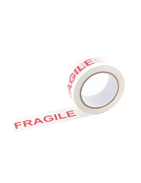 Nastro adesivo scritta 'FRAGILE' bianco/rosso Q-Connect - conf. 6 pezzi - 48 mm x 66 m - KF11206