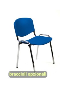 Sedia visitatore a 4 gambe Unisit Dado D5PG struttura grigia conf. 2 pz PPL blu D5PG/2/BL