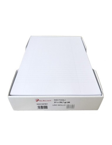 Carta uso bollo A4 Sabacart 80 g/m² - 1 rigo con margine - risma da 500 fogli 64221297801