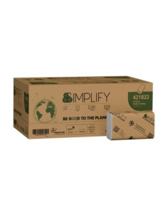 Asciugamano piegato a V in pura cellulosa a 2 veli Papernet Simplify conf. 20 pz da 206 ff bianco - 421822