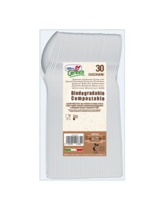 Cucchiaini in biocompost Dopla Green Compact avorio 125 mm - conf. 30 pz - 03906