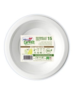 Scodella in polpa Dopla Green 450 ml bianco - conf. 15 pz - 07746