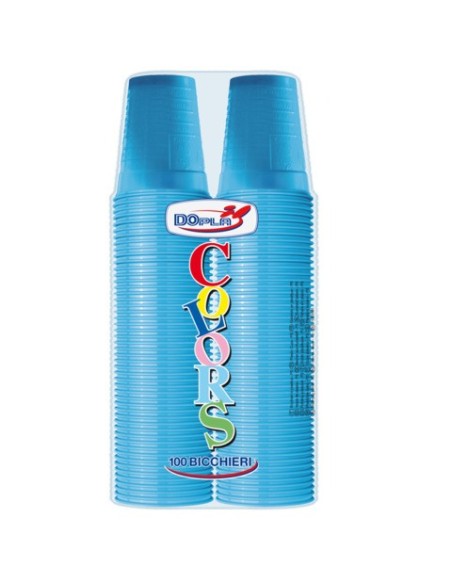 Bicchieri in PS Dopla DO Colors 200 ml turchese - conf. 100 pz - 22269