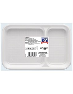 Vassoio rettangolare in PS Dopla Professional 2 scomparti 270x180 mm - conf. 50 pz - 06027