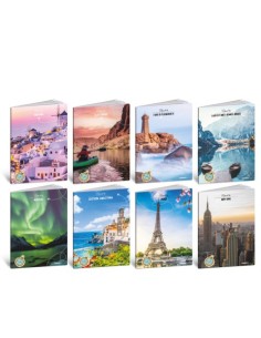 Maxi quaderni Blasetti Paesaggi A4 -18+1 ff 100 g/m² - conf. 10 pezzi - rigatura 0C - 9009