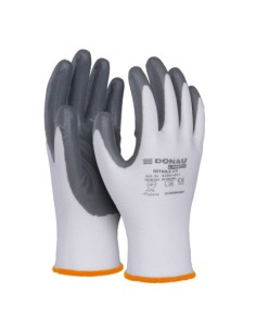 Guanti da lavoro Donau Safety in PL e spalmati di nitrile sul palmo - Tg. 10 - conf. 12 pz - 32041421-10