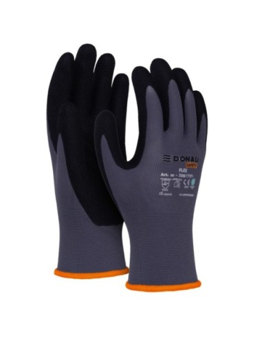 Guanti da lavoro Donau Safety in nylon e rivestiti con schiuma di nitrile sul palmo Tg. 10 - conf. 12 pz - 32061721-10