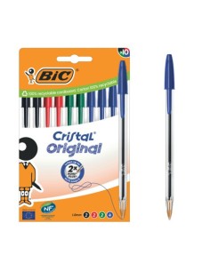 Penna a sfera BIC Cristal Original 1 mm colori assortiti - conf. 10 pz - 516354