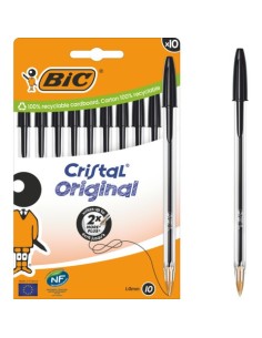 Penna a sfera BIC Cristal Original 1 mm nero - conf. 10 pz - 516353