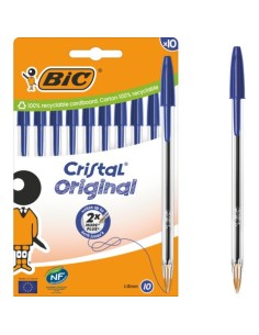 Penna a sfera BIC Cristal Original 1 mm blu - conf. 10 pz - 516352