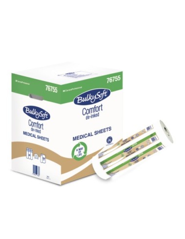 Lenzuolino medico Bulkysoft Comfort 2 veli - bianco 50 m - conf.6 pz - 76755.E10