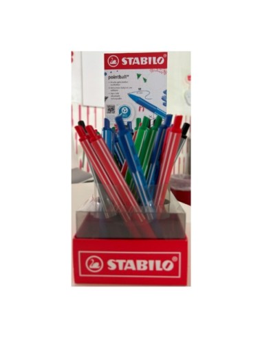 Espositore 38 penne a sfera a scatto Stabilo Pointball Colorful 0