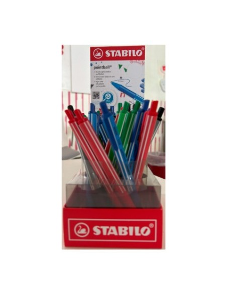Espositore 38 penne a sfera a scatto Stabilo Pointball Colorful 0