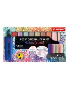 Desk set 10 evidenziatori Stabilo Boss Nature Colors Wildflowers Edition 2-5 mm assortiti - 7010-3-5