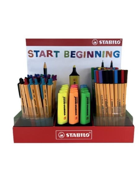 Espositore 133 articoli di scrittura Stabilo di cui 38 Pointball